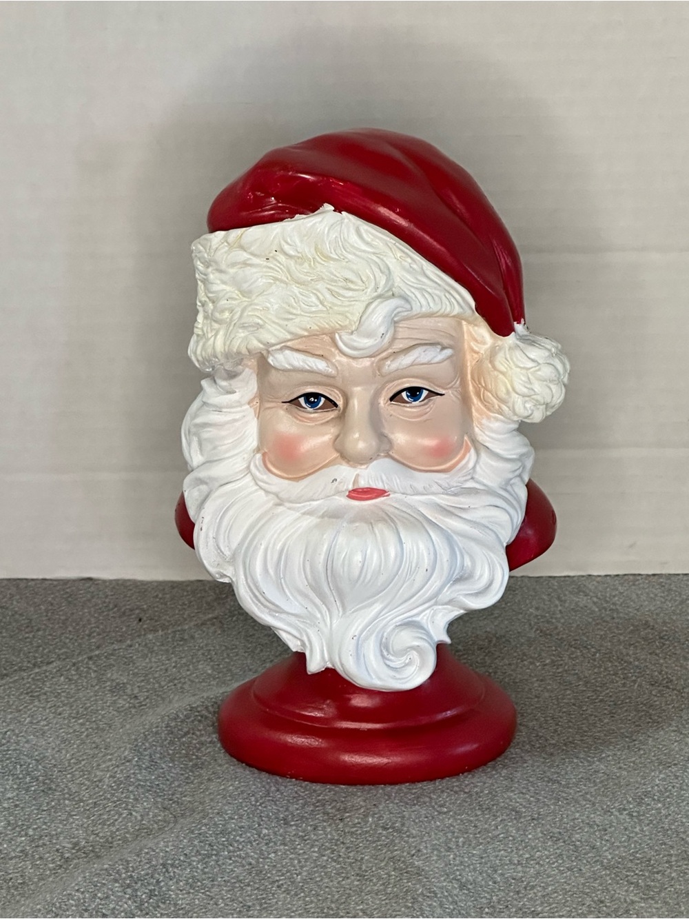 Ashland Red and White Santa Head Figurine